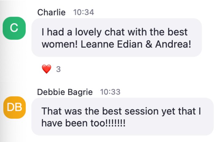 Messages from FEA members after a networking session