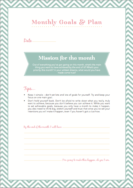 Monthly Goal Planner