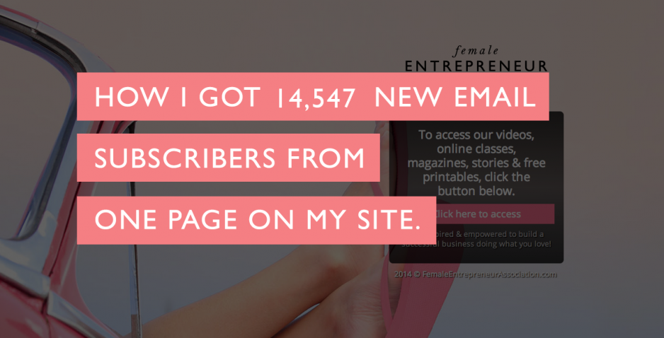How I Got 14,547 New Email Subscribers From One Page On My Site