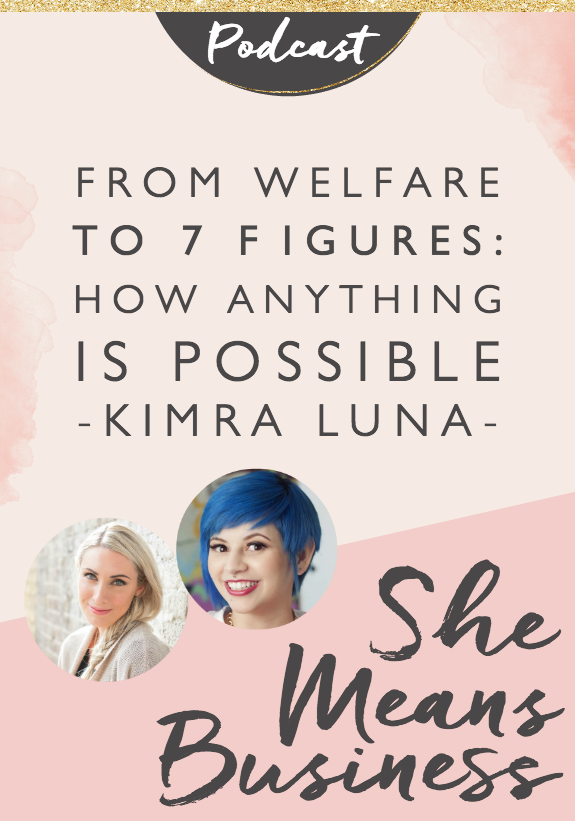 In this episode of She Means Business, Kimra takes us behind the scenes and shares her inspiring story with us of how she went from being on welfare and trying to raise her two children, to starting her business, which is now Freedom Hackers, and making a million in just over a year of starting!